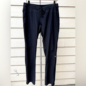Nike Dri-Fit Athletic Training Pants Women's M Black Ankle Zippers Pull-On Slim